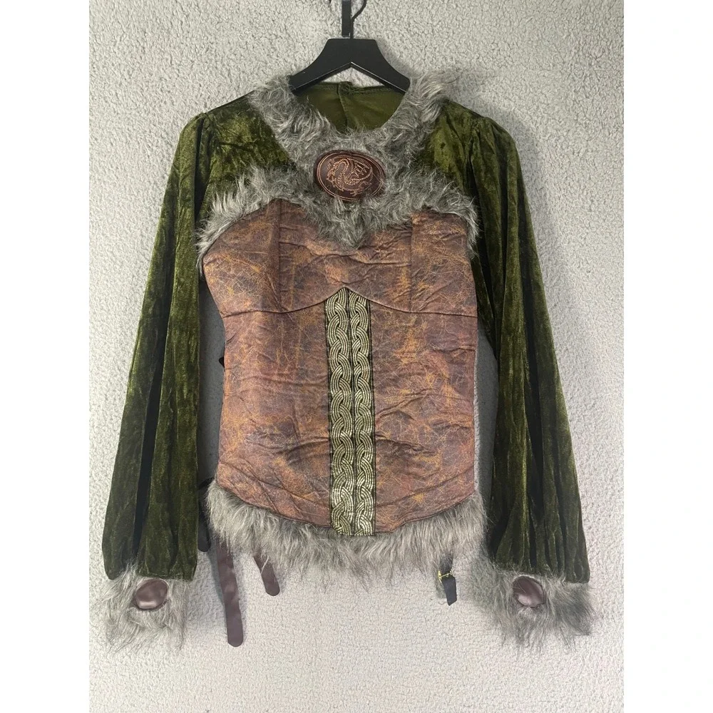 Viking Goddess Costume Girls Youth Large Medieval Warrior Halloween Dress